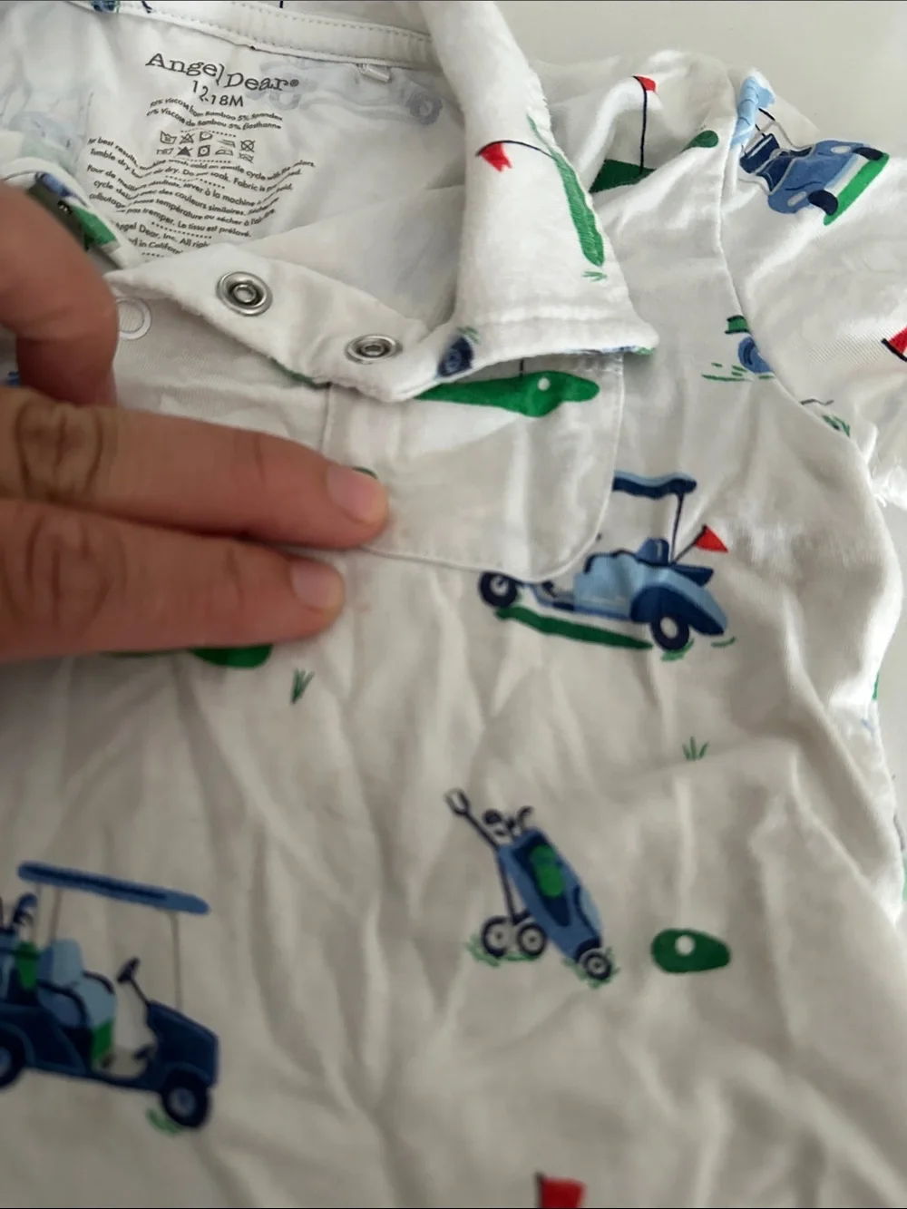 Angel Dear Bamboo Golf Theme Golf Cart Two piece polo short set 12-18 months